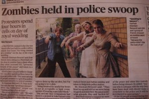 Zombies in the Evening Standard newspaper